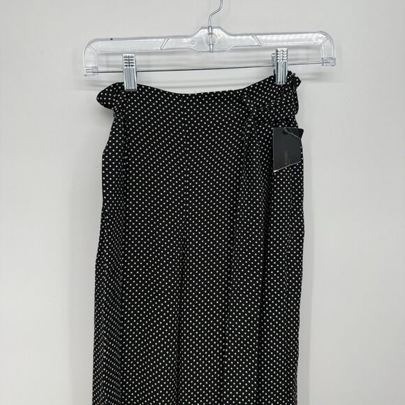 Zara Black & White Polka Dot Trouser Pants Belted Size Small - Picture 9 of 13